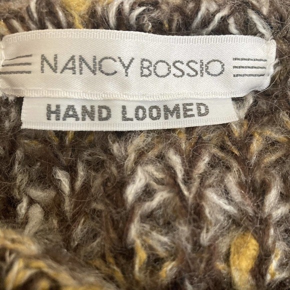 Nancy Bossio Vintage Hand Loomed Fur Wool Cardigan Brown Womens Size S/M - Picture 10 of 13
